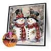 Bonhomme de neige de No&euml;l-Peinture Diamant Ronde Compl&egrave;te-30*30CM