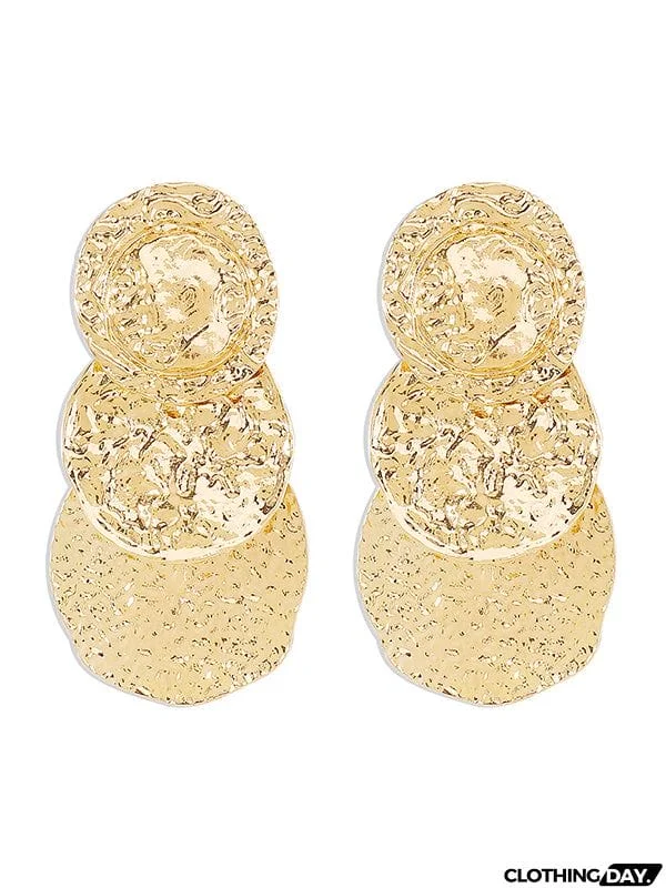 Geometric Pleated Solid Color Earrings Accessories