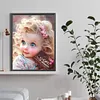 Diamond Painting -DIY Round Drill Curly Hair Big Eyes Girl