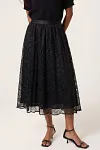 Wholesale Sequined Skirt, Black Lace Midi Skirt, SS2027 Women's Evening Wear, Mature Women Clothing Vendor, Boutique Skirt Manufacturer