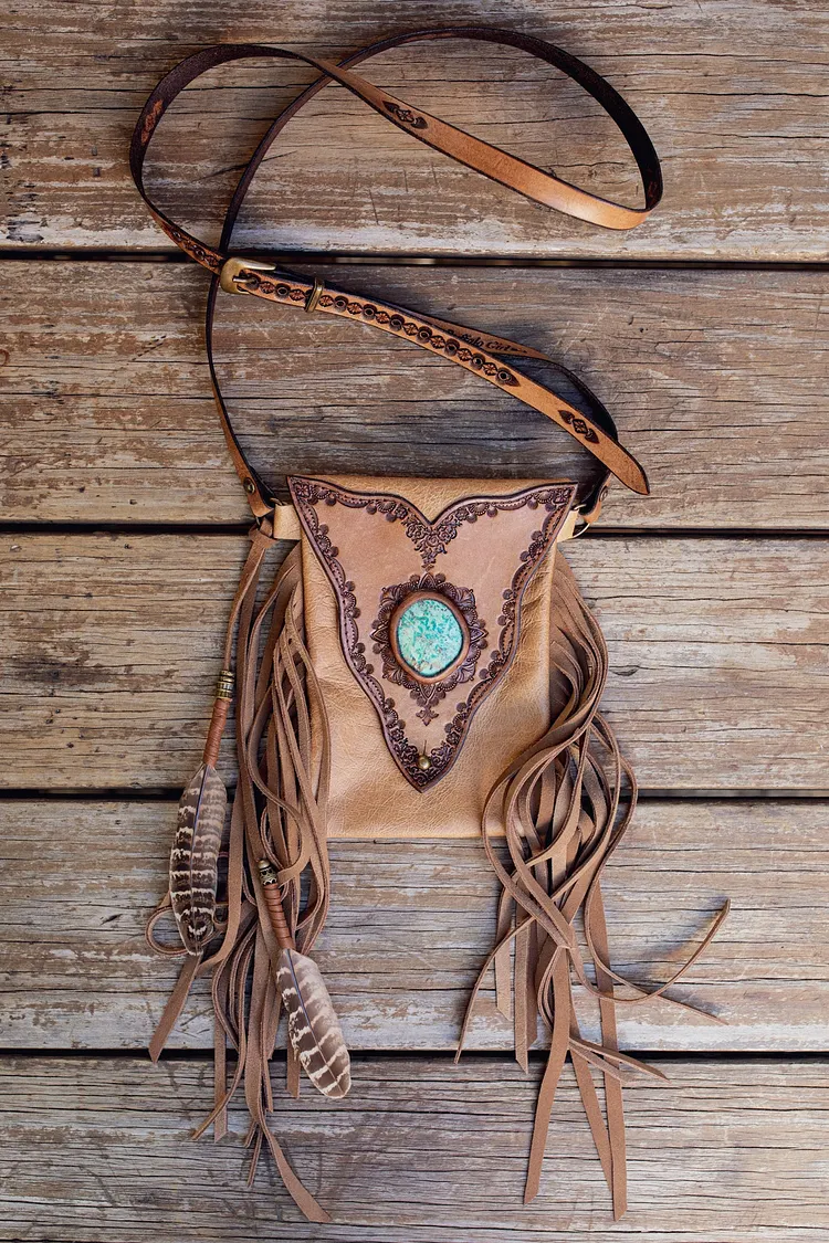 Gypsy Wanderer Phone Pouch with African Turquoise