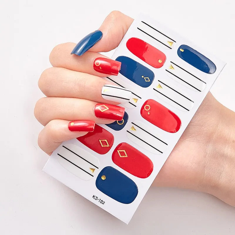 DIY Self Adhesive Nail Gel Sticker Press On Nail Stickers For Children Easy Finger Decals Tips Manicure Tools-Nail Inspo