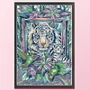 >SALE<Full Embroidery Cotton Thread14CT Print Tiger Mother and Son Cross Stitch36x50cm