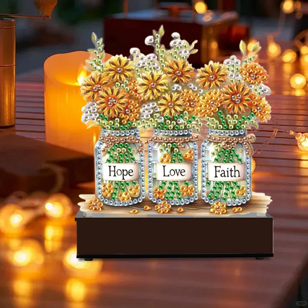 DIY Sunflower Vase Diamond Painting Candle Holder Ornaments Aromatherapy Candle Holder