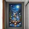 >SALE<Full Embroidery Eco-cotton Thread 11CT Printed Moonlight Dog Cross Stitch40x70cm