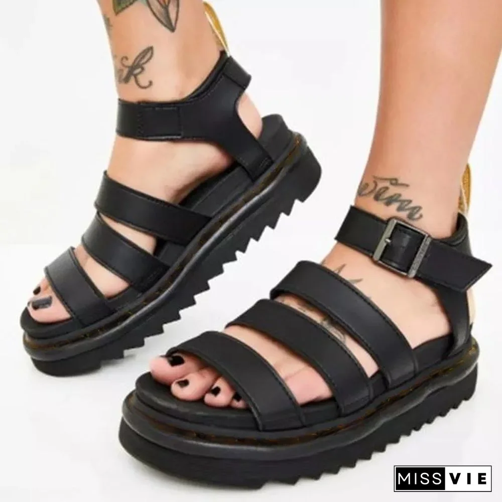 Women Soft Patent Leather Gladiator Sandal Female Beach Shoes New Summer Shoes Womens Roman Sandals Students Flat Platform Shoes