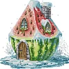 Watermelon House-14CT Stamped Cross Stitch 22*22cm/8.66*8.66in tapestrymarket