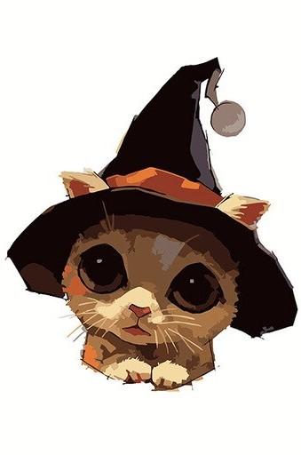 

Cat Witch Hat – Paint By Numbers - 40*50CM, 501 Original