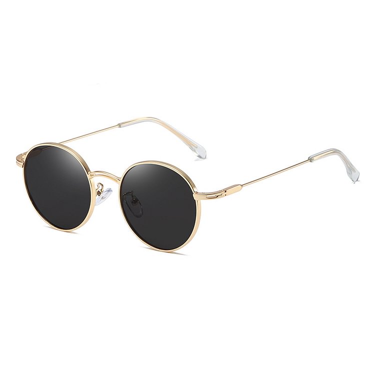 Reflective Lens Ultra Light Round Frame Trendy Sunglasses
