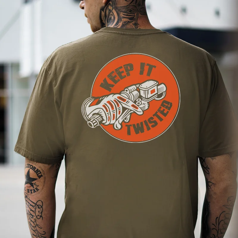 KEEP IT TWISTED Motor Head Graphic Casual Print T-shirt