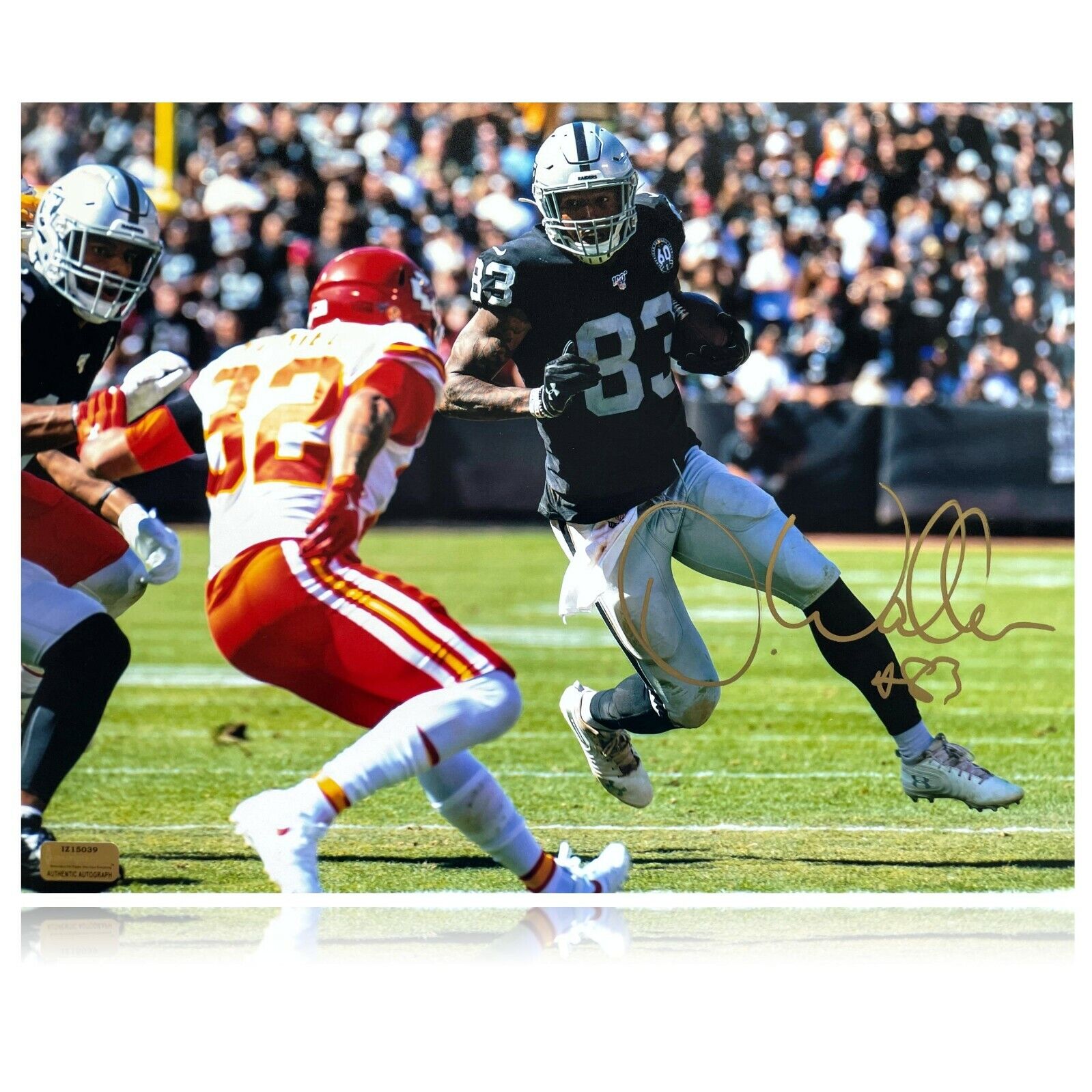 Darren Waller Autographed LV Raiders 11x14 Photo Poster painting Inscriptagraphs COA Signed Blk