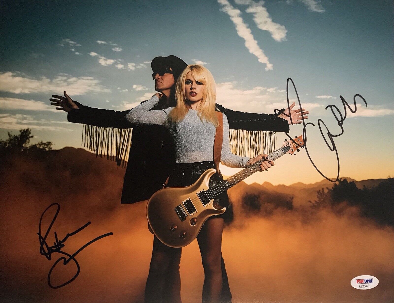 Orianthi Panagaris Richie Sambora Dual Signed Autographed 11x14 Photo Poster painting Psa/Dna