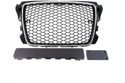 Dronehint FRONT SPORT GRILL M-4450 AUDI A3 8P RS-STYLE CHROME-BLACK 2009-2012 PDC Parts