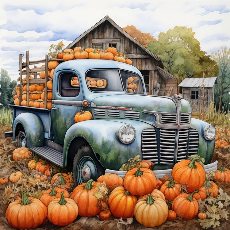 Fruit And Vegetable Truck 30*30CM (Canvas) Full Round Drill Diamond Painting gbfke