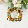 (US Local) DIY Sunflower Butterfly Hanging Mirror Diamond Art Kits Wall Door Decor