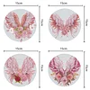 4PCS Acrylic Diamond Painting Placemats for Dining Table Decor Kit (Pink Wings)