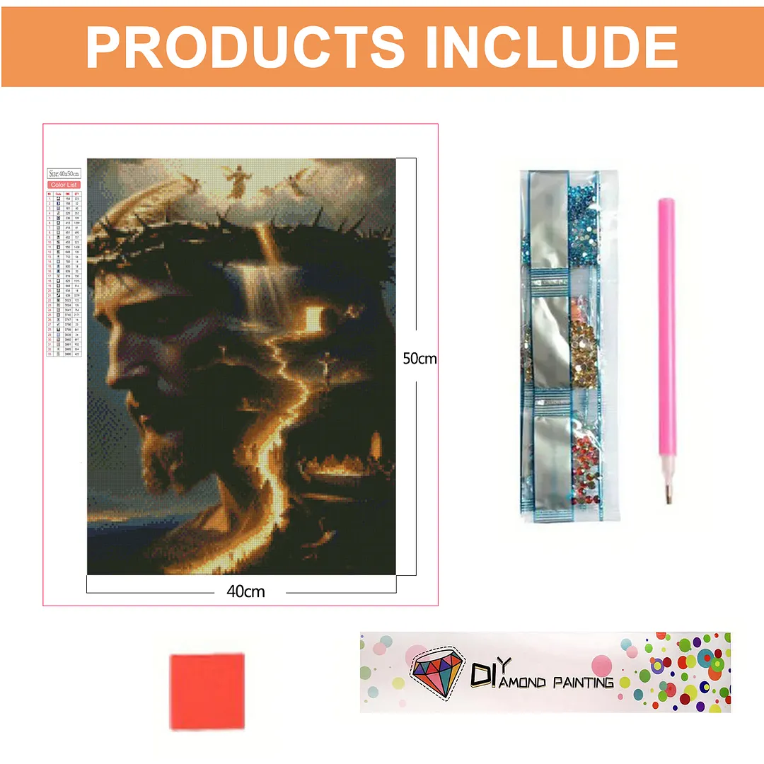 Jesus Full DIY 5D Square Drill Diamond Painting Gem Art Kits for Adults/Beginners Gift Idea Home Wall Decor Diamond Dots Paintings Picture Arts Craft 17.72x21.65In (ZQA6869)