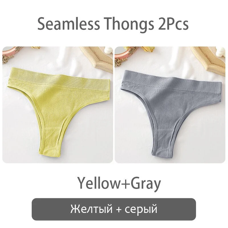 FINETOO Women Thong Panties Sexy Underwear Low Waist G-String Female Underpants Girls Thongs Solid T-back Seamless Lingerie S-XL