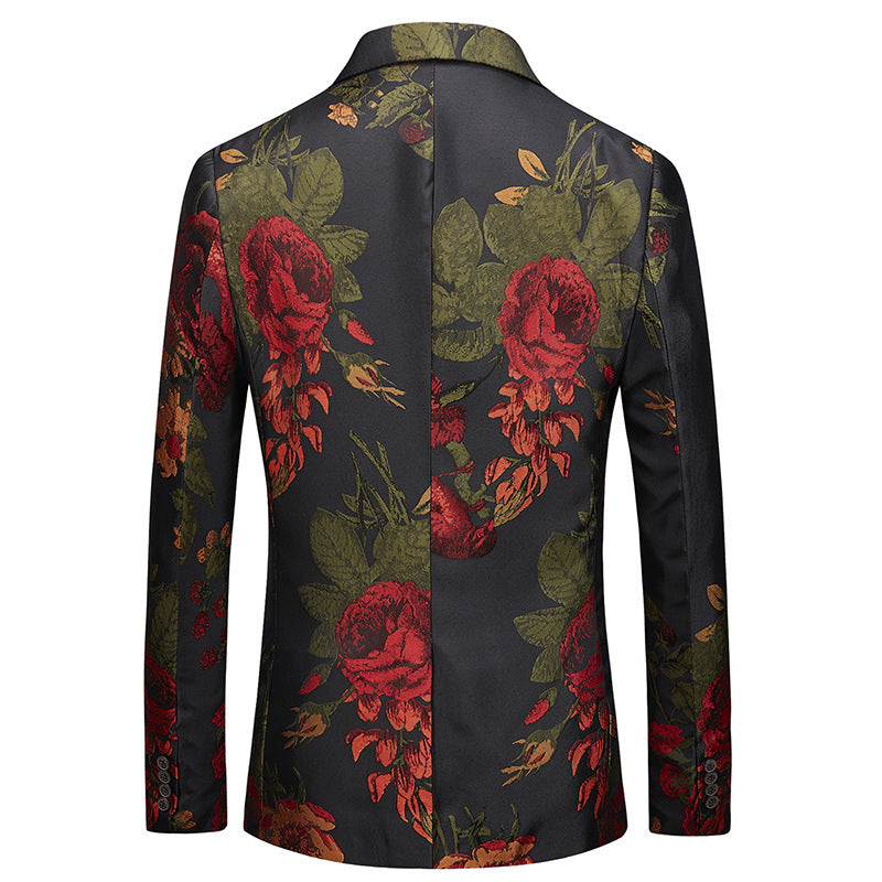 Tulip Embroidery Blazer colorful-Green