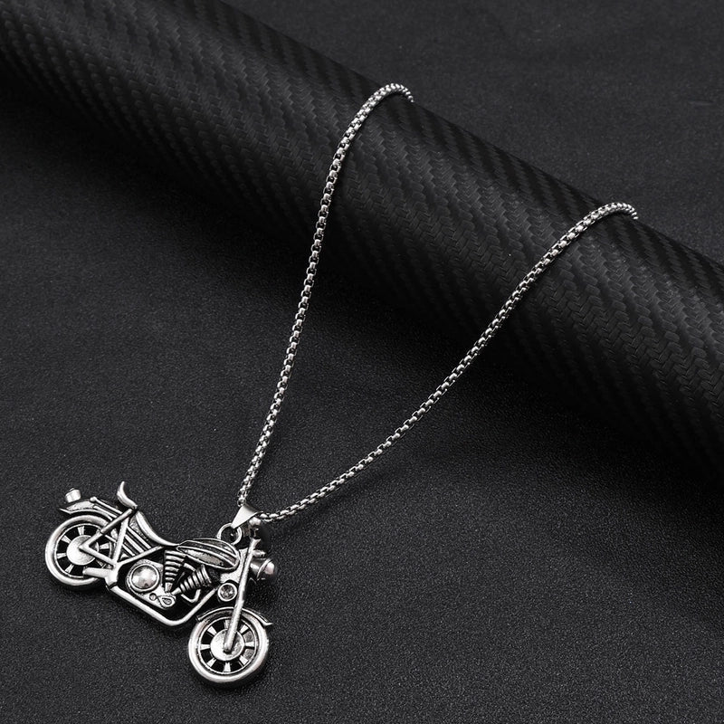 Hip-Hop Punk Cross Tree Skull Stainless Steel Alloy Plating Pendant Necklace