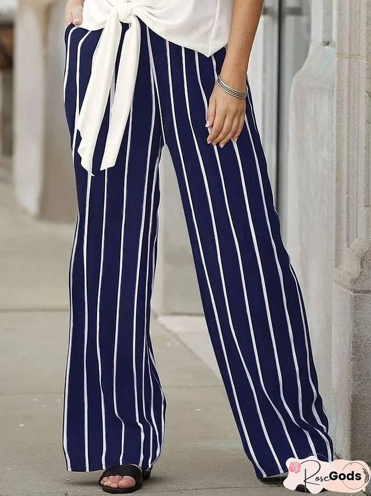 Casual Striped Casual Pants