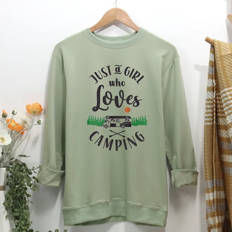 Just A Girl Who Loves Camping Women Casual Sweatshirt