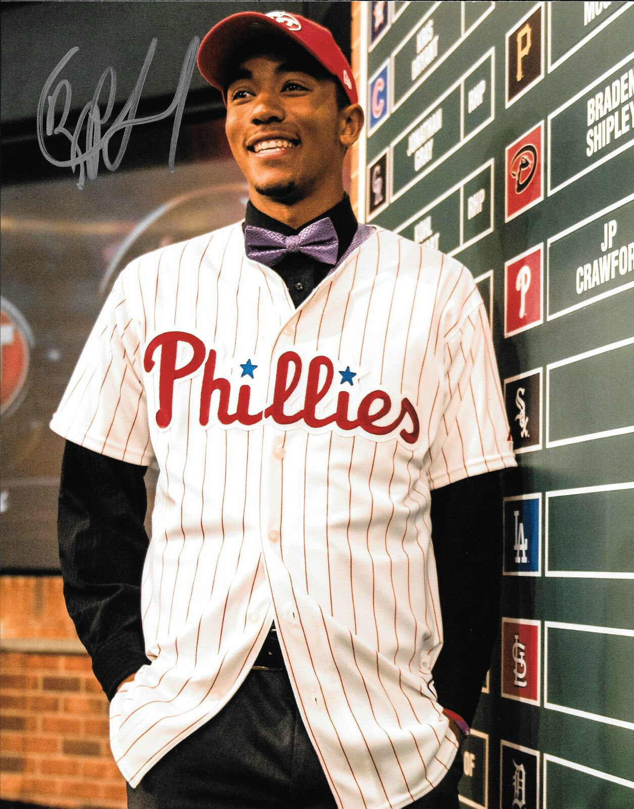 **GFA Philadelphia Phillies * J.P. CRAWFORD * Signed 8x10 Photo Poster painting J5 COA**