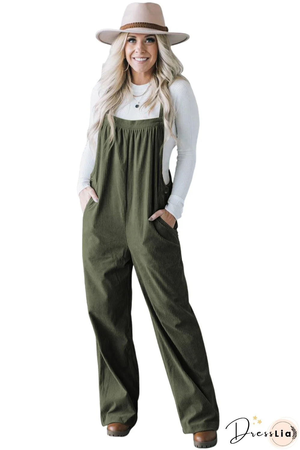 Plus Size Corduroy Jumpsuit