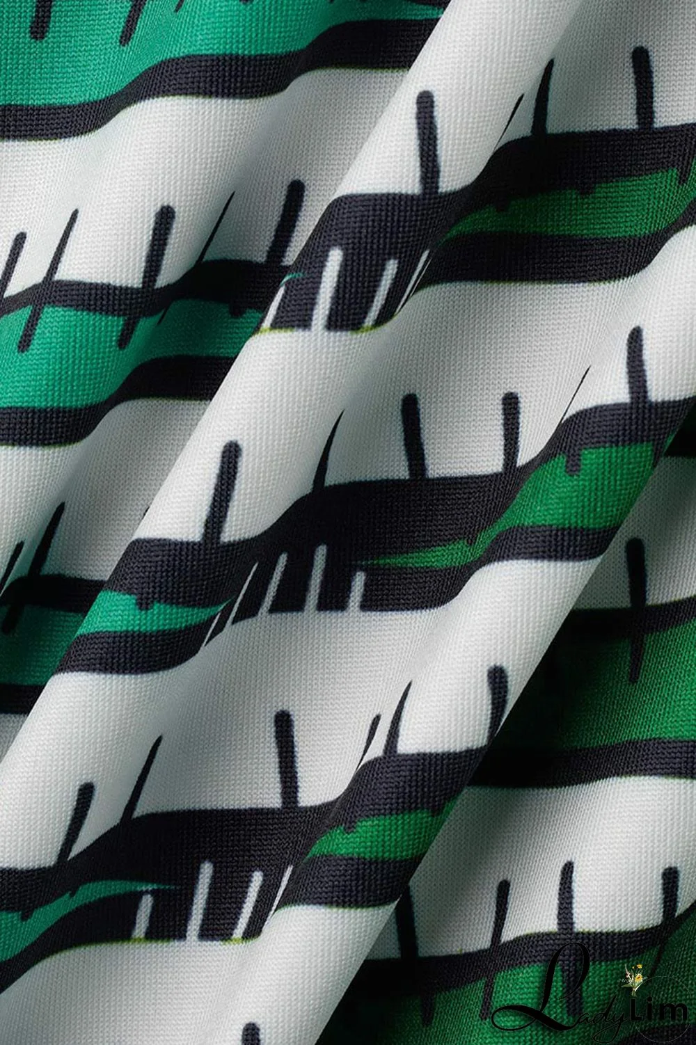 Green Casual Print Patchwork O Neck Pencil Skirt Dresses