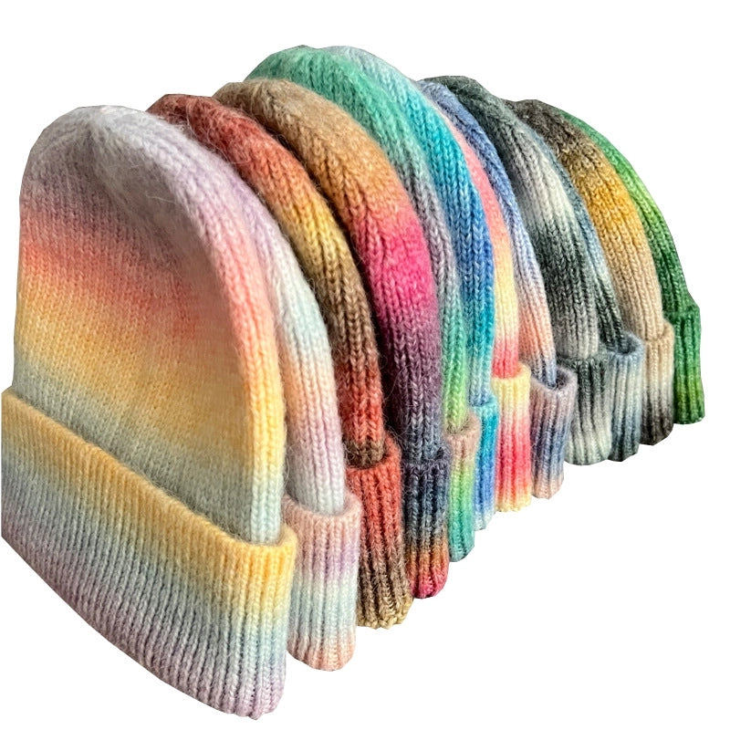 Women’s Vintage Style Stripe Eaveless Wool Cap