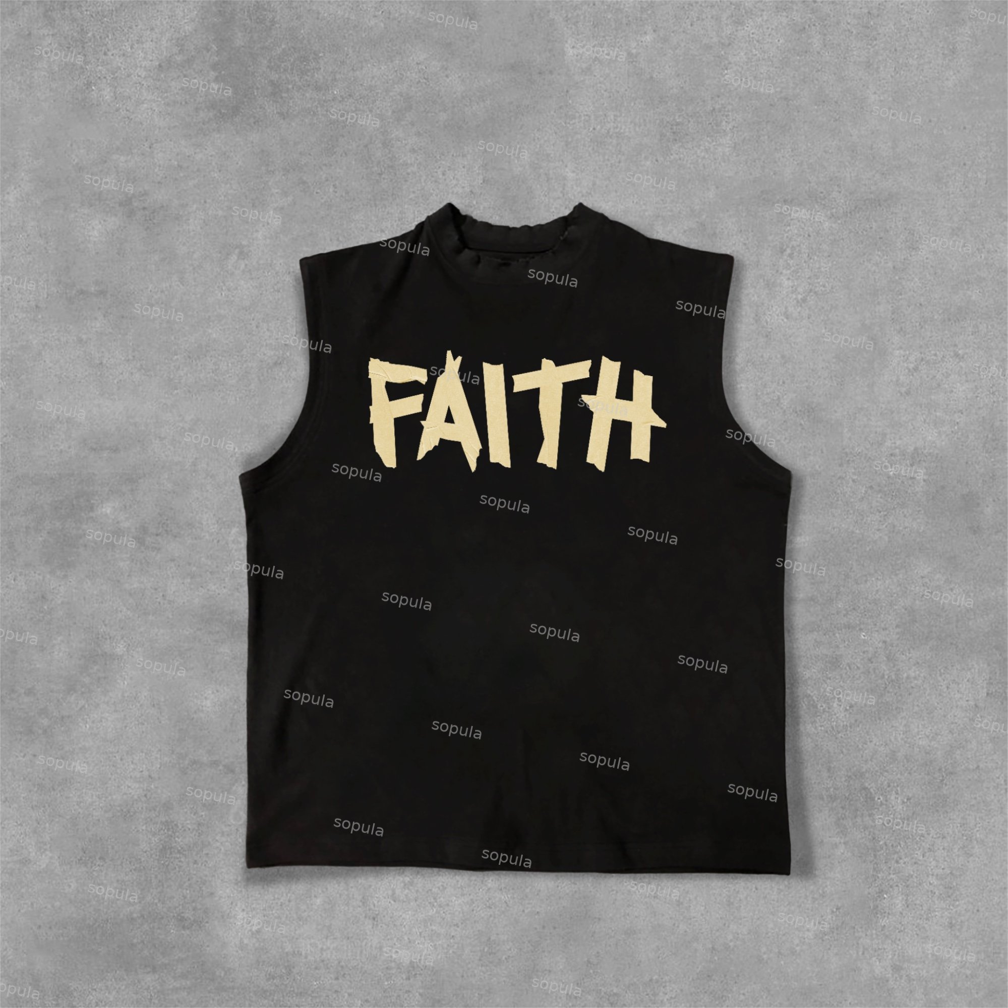Paper Tape - Faith Cross Graphics Cotton Tank Top