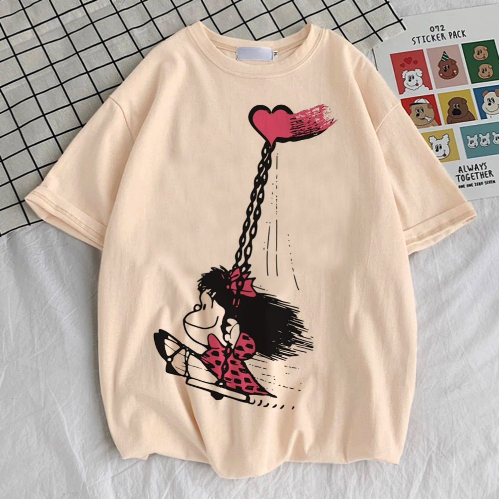 Mafalda tshirt teen Digital Graphic Classic Vintage harajuku  korean clothes shirt Punk Grunge Trendy University 80s Digital