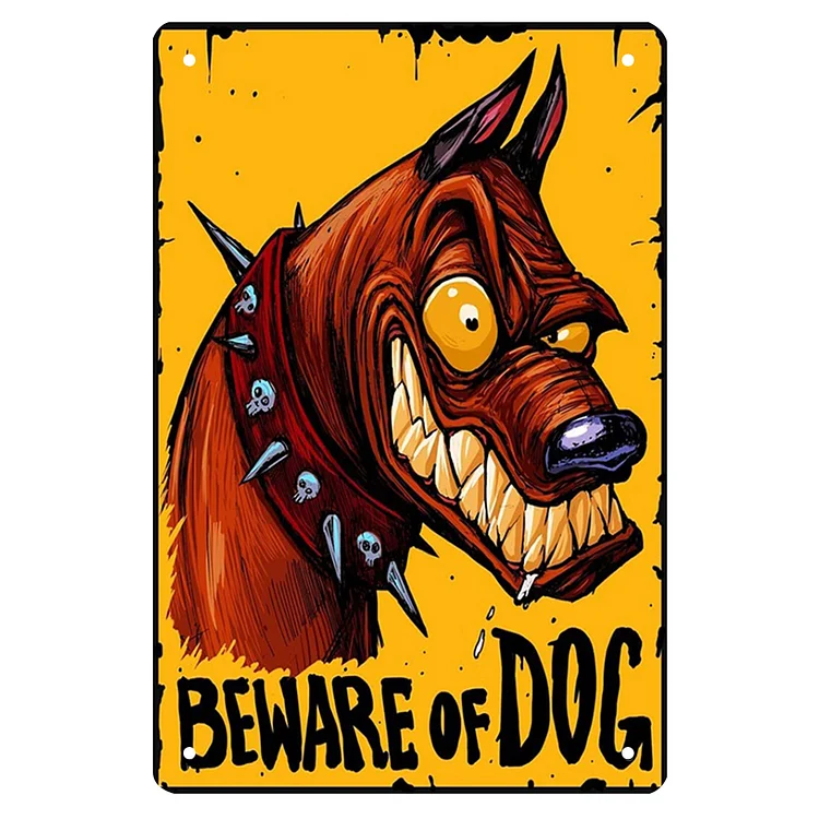 Beware Of Dog - Vintage Tin Signs/Wooden Signs - 7.9x11.8in & 11.8x15.7in