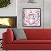 Winter Pink Snowman-Full Round Diamond Painting 30*30CM