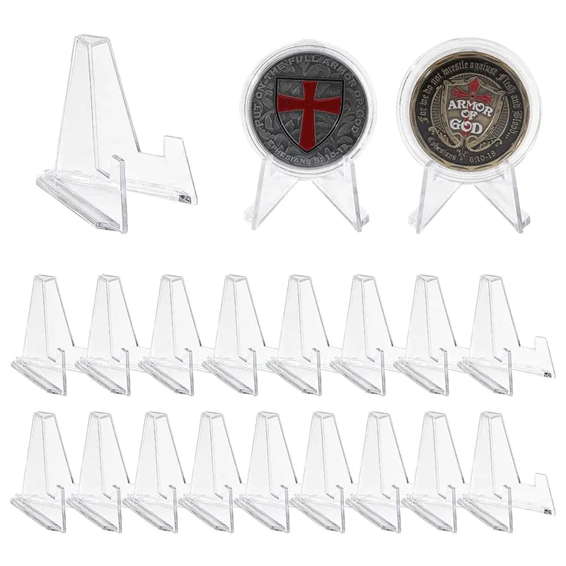 Athvotar Triangle Display Stand Commemorative Coin Display Stand Transparent Decorative Stand Business Card Medal Triangle Stand