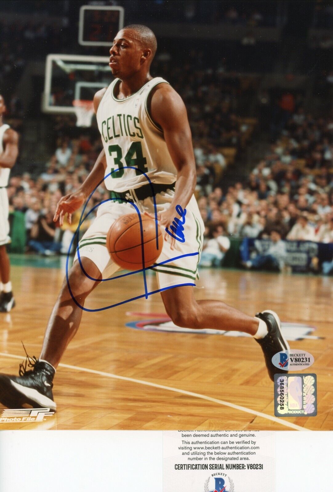 Paul Pierce Boston Celtics Signed Autographed 8x10 Glossy Photo Poster painting Beckett BAS