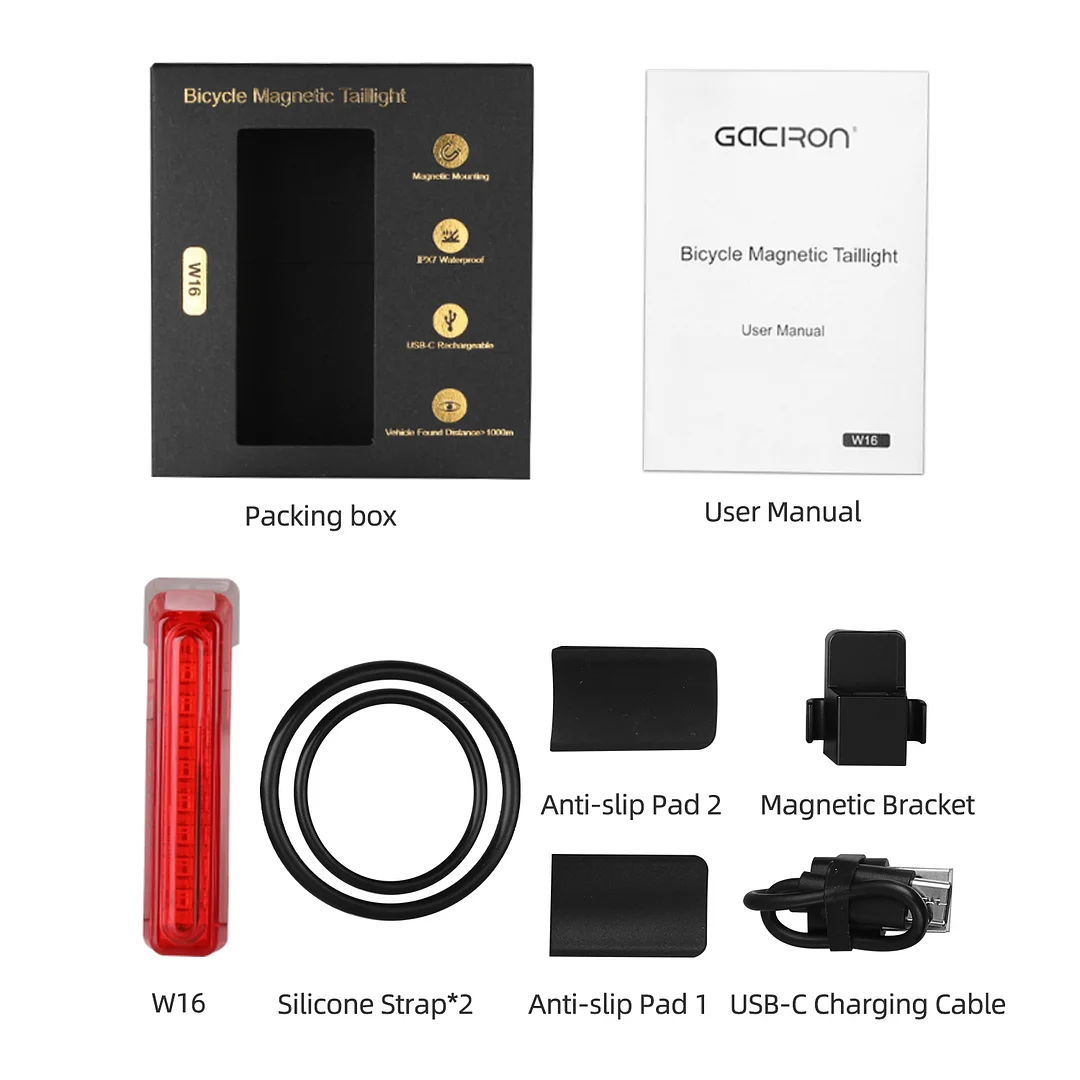 Gaciron W16 Smart Brake Bicycle Taillight 