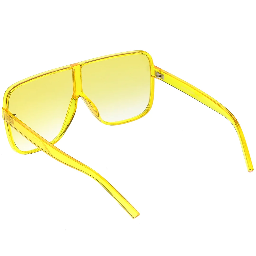 Oversize Translucent Square glasses Flat Top Color Tinted Lens 69mm