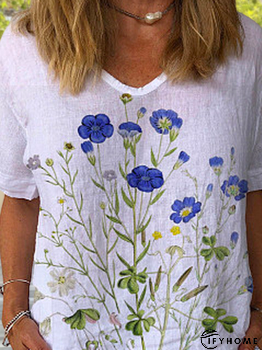 Loose Floral Casual Linen Blouse | IFYHOME