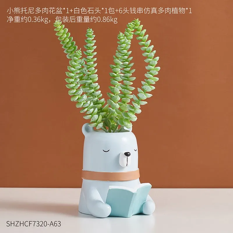 Cartoon Animal Flowerpot Balcony Decorations Pots for Plants and Flowers Garden Pots Modern Home Office Decor Children's Gifts