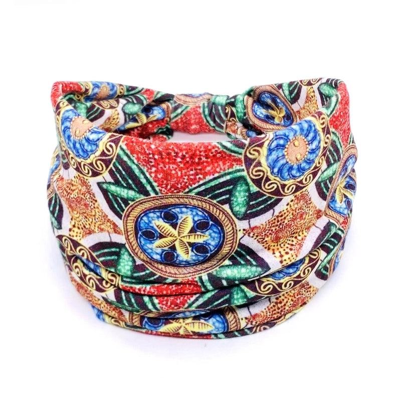 Women’s Hair Band African Print Pattern Wide Edge Elastic Knot Sports Yoga Headband Women’s Headwear Hair Accessories