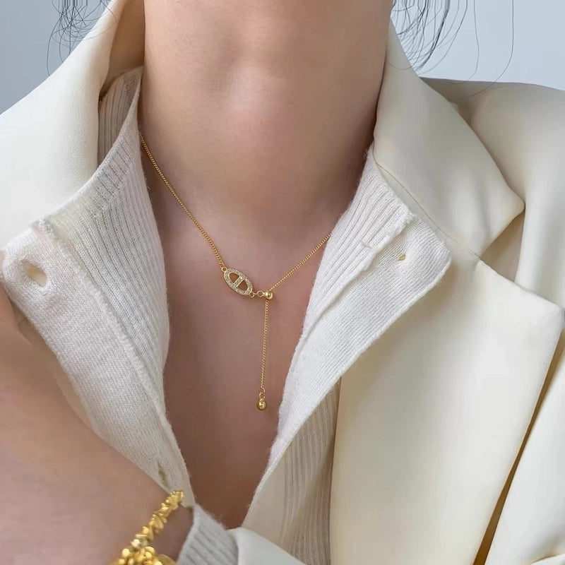 925 Sterling Silver Diamond Geometric Pendant Necklace