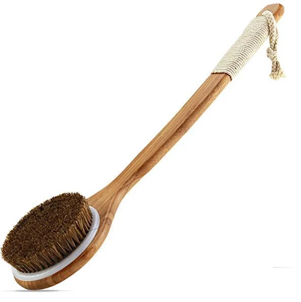18 inch Bamboo Exfoliating Natural Bristle Bath Brush