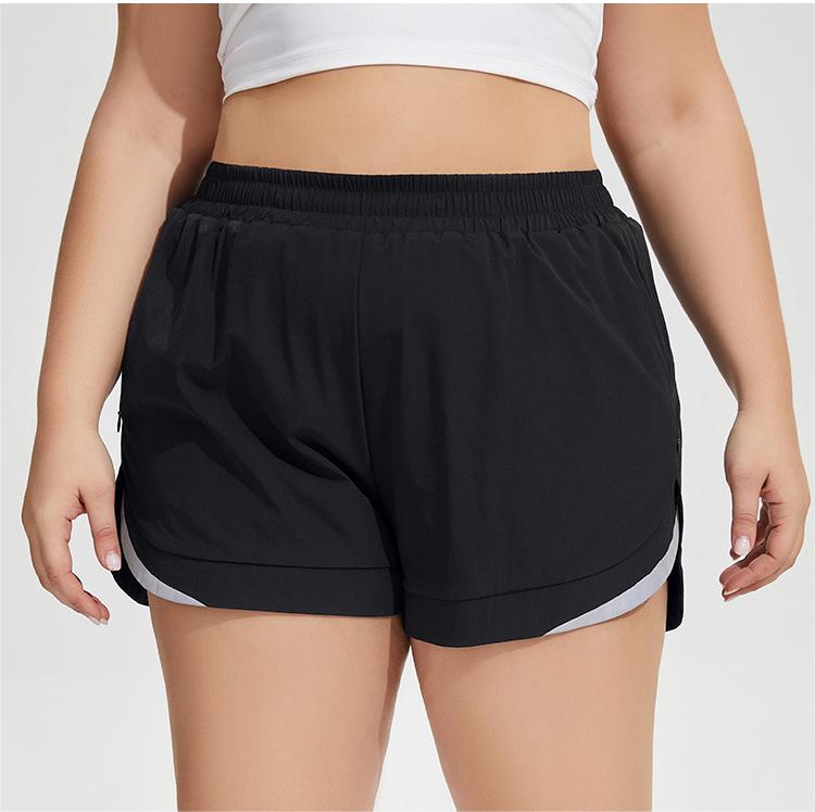 Plus Size Breathable Loose Anti Exposure Yoga Shorts Outdoor Running Reflective Sports Shorts Women Fitness Pants