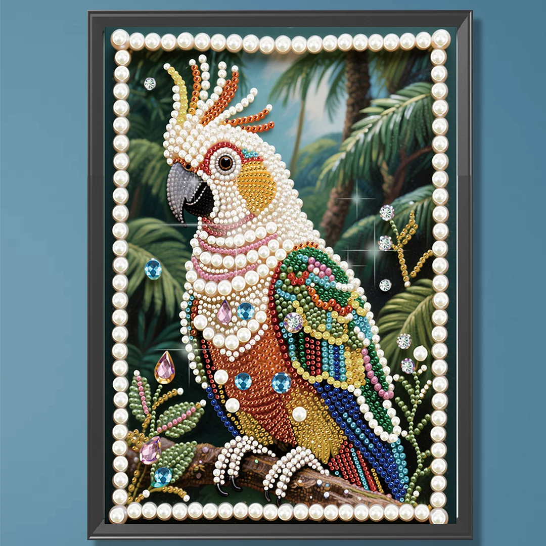 Yellow Parrot DIY Partial Diamond Pearl Painting Art Kits 30x40cm Special Shape Pearl Gem Paintings Picture Arts Craft for Home Wall Decor
