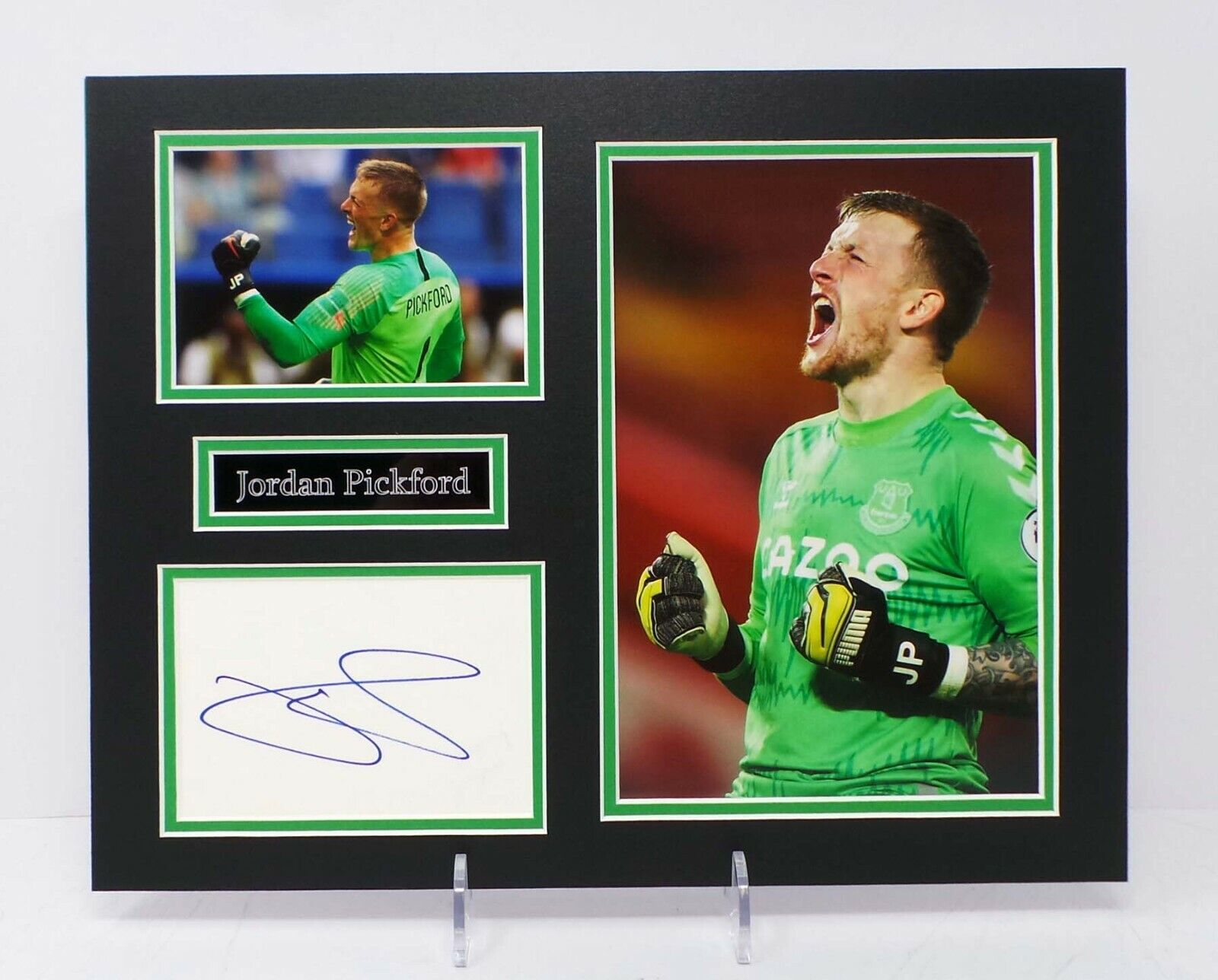 Jordan PICKFORD Signed Mounted Photo Poster painting Display 2 AFTAL RD COA EVERTON Goalkeeper