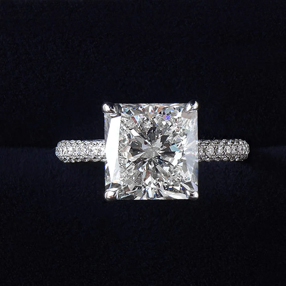 Huitan New Trendy Cubic Zirconia Ring Fashion Wedding Engagement Bands Jewelry for Women Luxury Silver Color Finger Accessory