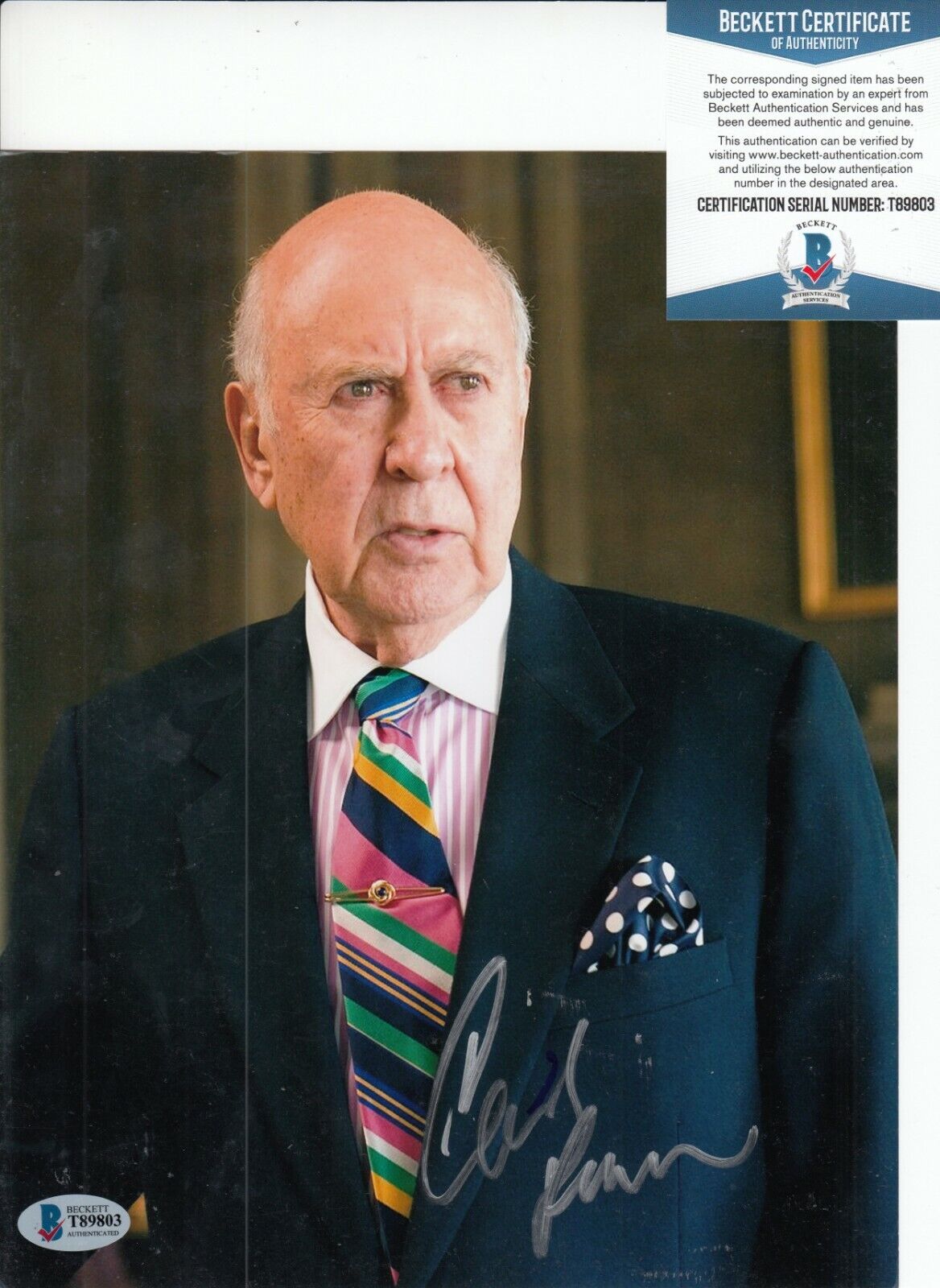 CARL REINER signed (OCEAN'S ELEVEN) Saul Bloom 8X10 Photo Poster painting BECKETT BAS T89803