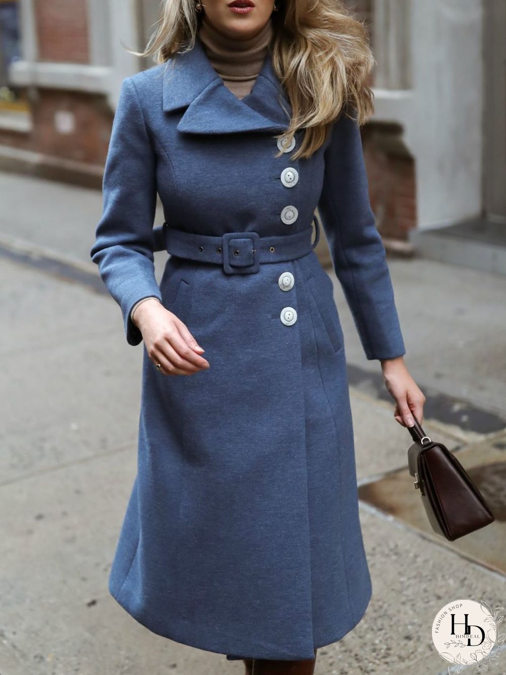 Casual Winter Patchwork Buttoned Micro-Elasticity Plus Size Long sleeve Shawl Collar