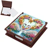 Wooden DIY Flower Swan Diamond Painting Kit Note Box with 160 Papers for Office